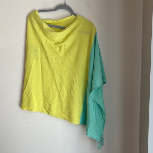 Caribbean Joe colorblock Poncho sweater shawl lightweight XL Petite women’s NWT! - Picture 1 of 8